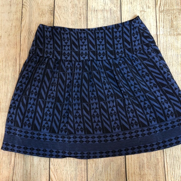 Madewell Skyline 100% Silk Skirt Geometric Print Sz 2 - Picture 2 of 6